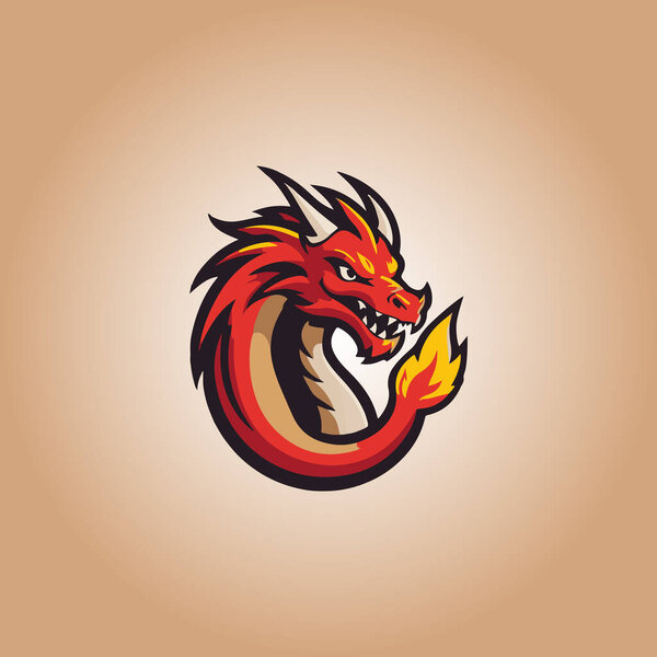 Logo dragon illustration vector