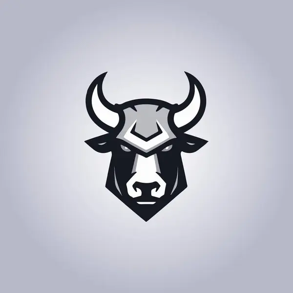 Logo Bull Cyberpunk Design Icon — Stock Vector