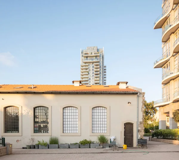 Tel Aviv Srail Ağustos 2022 Neve Tzedek Mimarisi Gün Batımında — Stok fotoğraf