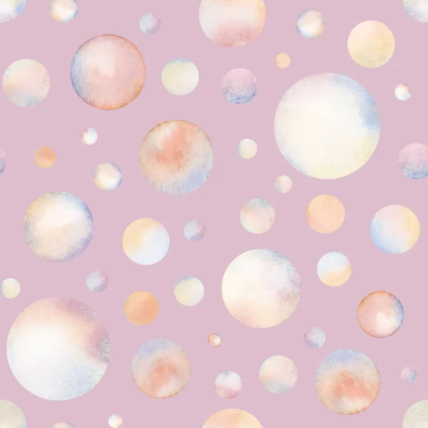 Patrón Sin Costura Náutico Color Rosa Acuarela Con Burbujas Jabón —  Fotos de Stock