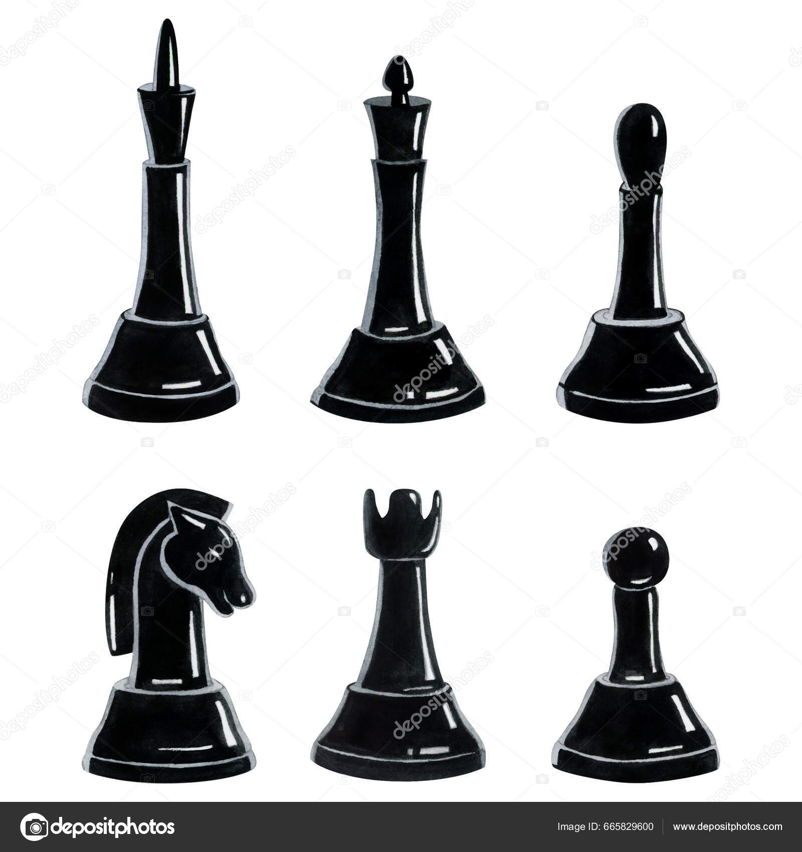 Wooden Black and White Rooks Chess Pieces Stock Photo - Image of