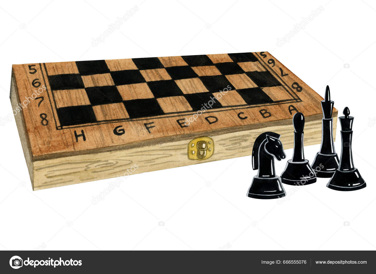 Chess board with figures in white background, Stock image