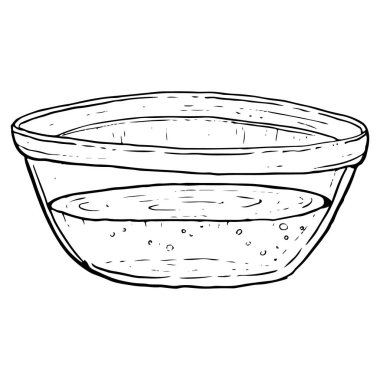 Cam kâse çizgisi çiziminde vektör bal çizimi. Yemek kitapları, yemek tarifleri ve mutfak tasarımları için kalın tabakta zeytinyağı pişirmek.