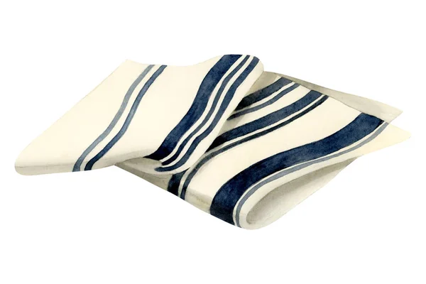 Watercolor Tallit Illustration Isolated White Background Jewish Garment Prayer Shawl — Stock Photo, Image