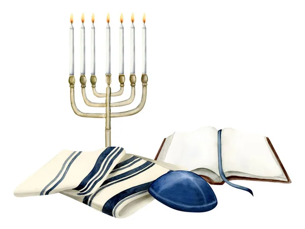 Shabbat Bön Eller Jom Kippur Gratulationskort Mall För Judisk Semester — Stockfoto