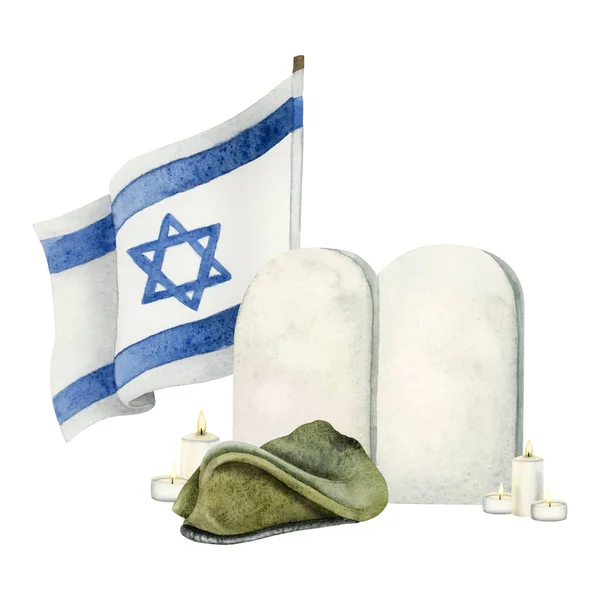 Yom Hazikaron Israel Día Del Recuerdo Los Soldados Caídos Ilustración —  Fotos de Stock
