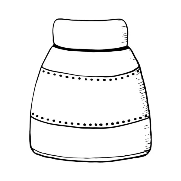 Ceramic Vase Vector Illustration Simple Minimalist Style Black White Line — Stock Vector