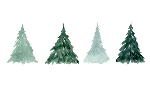 Firavun Ağaçları Noel Yeni Yıl Tasarımları Veya Kış Tatili Yatay — Stok fotoğraf