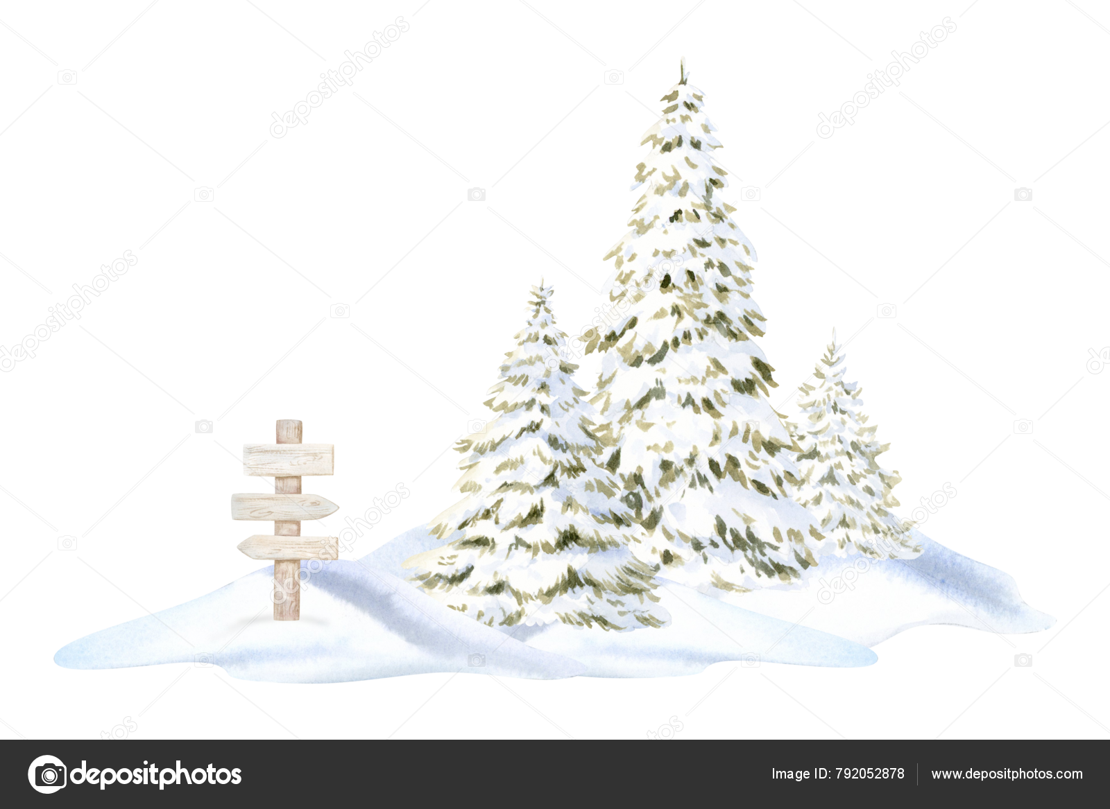 Pastel Árboles Navidad Que Crecen Las Colinas Nieve Acuarela Ilustración —  Imagen PNG © ElenaMalginaArt #792052878, image size:1600x1167