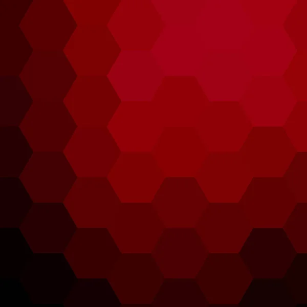 Rosso Esagonale Texture Tech Sfondo Nero Rendering Illustrazione — Vettoriale Stock