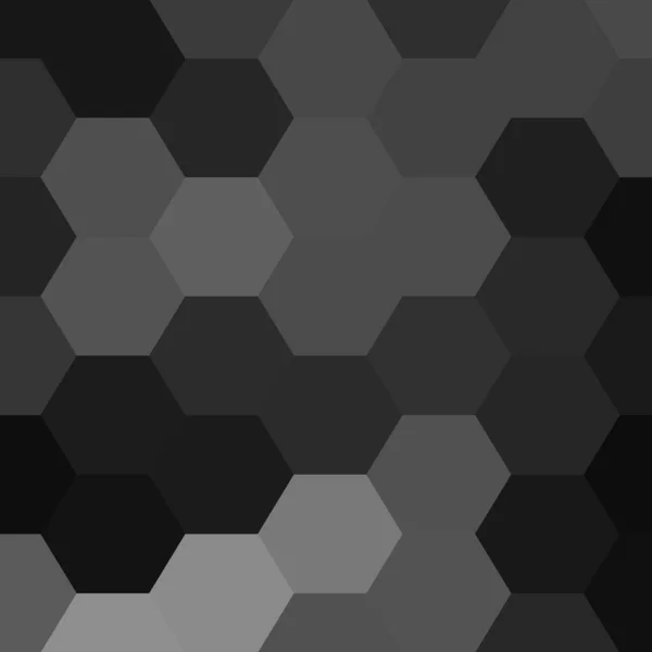 Fond Tech Texture Hexagonale Gris Foncé Noir Illustration Rendu — Image vectorielle
