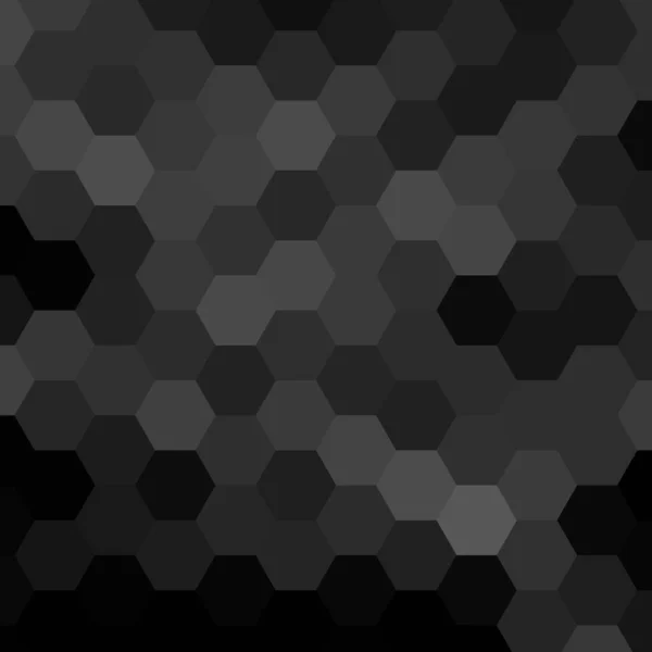 Fond Tech Texture Hexagonale Gris Foncé Noir Illustration Rendu — Image vectorielle