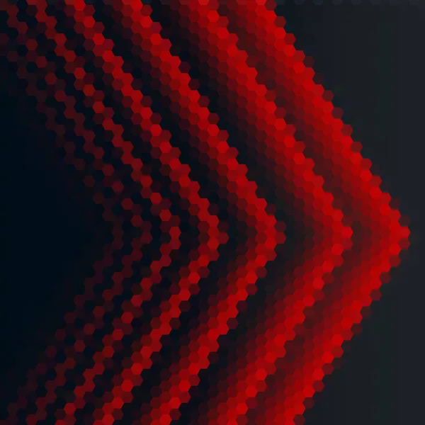 Röd Svarta Hexagoner Vektorillustration Abstrakt Bakgrund — Stock vektor