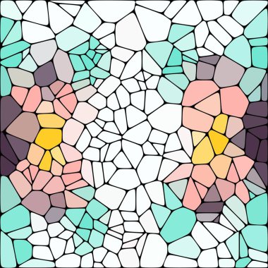 Çokgen biçiminde renkli arkaplan. Mozaik. Çakıl taşı.