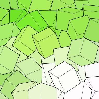 Yeşil küp geometrik arkaplan. Sunum, reklam, afiş için şablon.