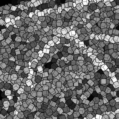 Gri küpler. Geometrik vektör arkaplanı. Sunum için soyut şablon.
