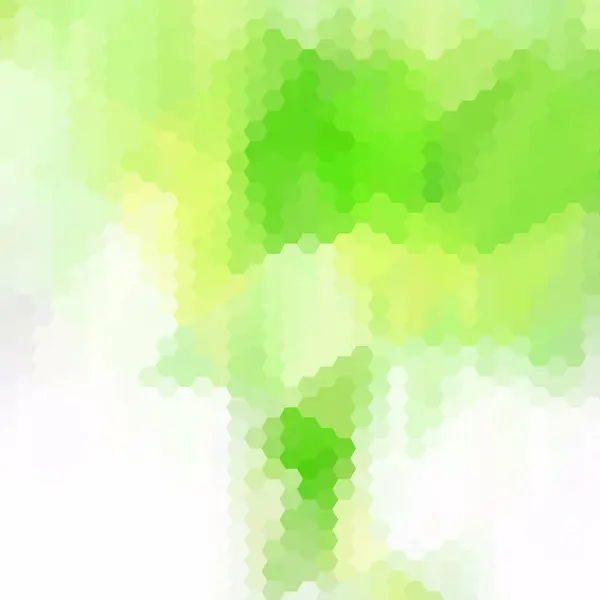 Abstrakter Vektorhintergrund Mosaik Polygonaler Stil Grüne Sechsecke — Stockvektor