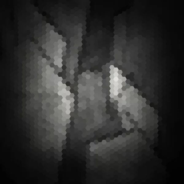 Donkergrijze Hexagonale Textuur Tech Achtergrond Zwart Weergave Illustratie — Stockvector