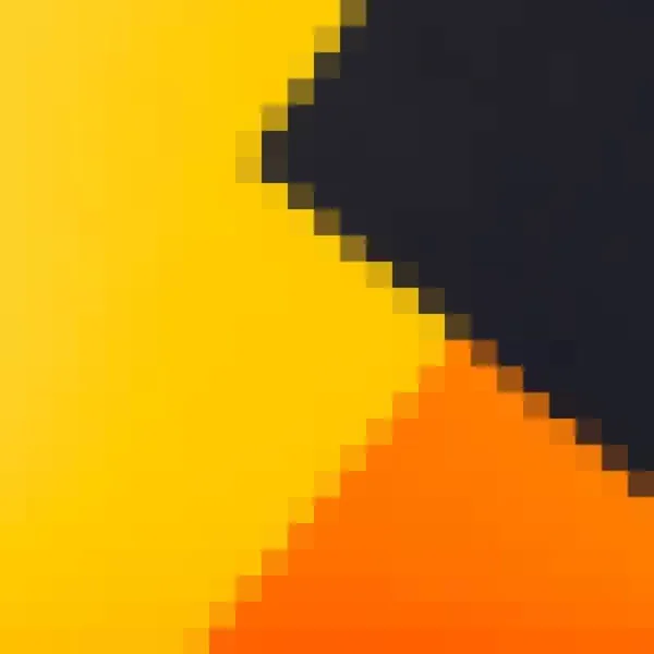 Sfondo Astratto Pixel Giallo Nero Modello Presentazione Stile Poligonale — Vettoriale Stock
