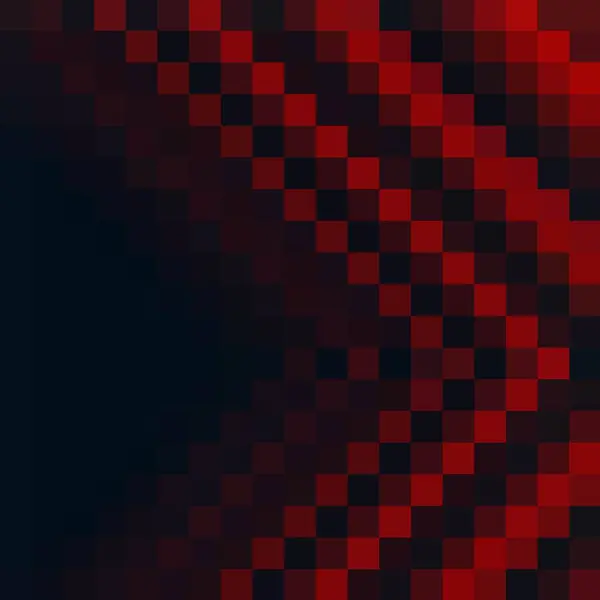 Latar Belakang Abstrak Dari Pixel Hitam Dan Merah Gaya Poligonal - Stok Vektor
