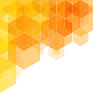 Soyut vektör arkaplanı. Geometrik görüntü. Çokgen stili. Sarı altıgen.