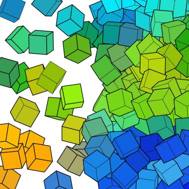 Soyut vektör arkaplanı. Geometrik şekiller. Renk küpleri.