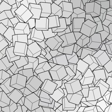 Geometrik arkaplan. Sunum şablonu. Vektör arkaplanı. Çokgen stili. Mozaik Siyah Küpler