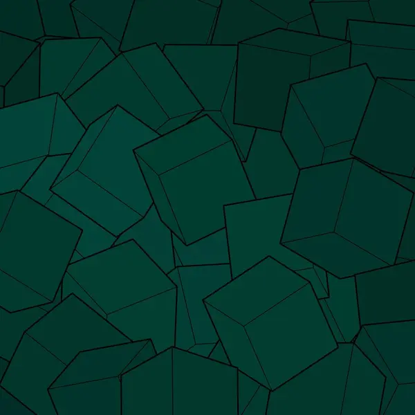 Sfondo Geometrico Cubi Verdi Stile Poligonale Modello Vettoriale — Vettoriale Stock