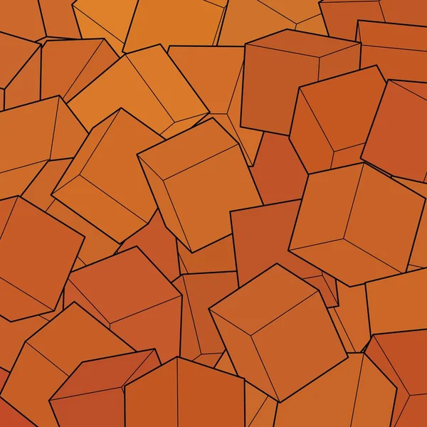 Абстрактный Фон Оранжевых Кубиков Полигональный Стиль Геометрический Фон — стоковый вектор