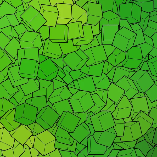 Geometrisk Bakgrund Från Gröna Kuber Polygonal Stil Vektormall — Stock vektor