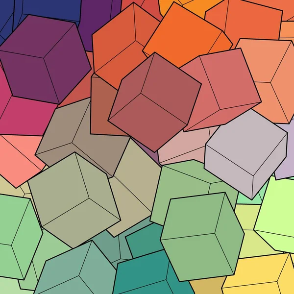 Абстрактний Векторний Фон Геометричні Фігури Кубики Кольорів — стоковий вектор