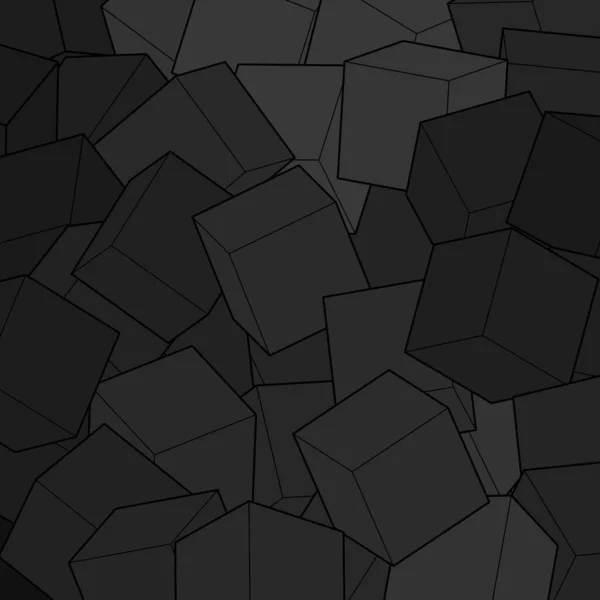 Geometrischer Hintergrund Mit Schwarzen Würfeln — Stockvektor