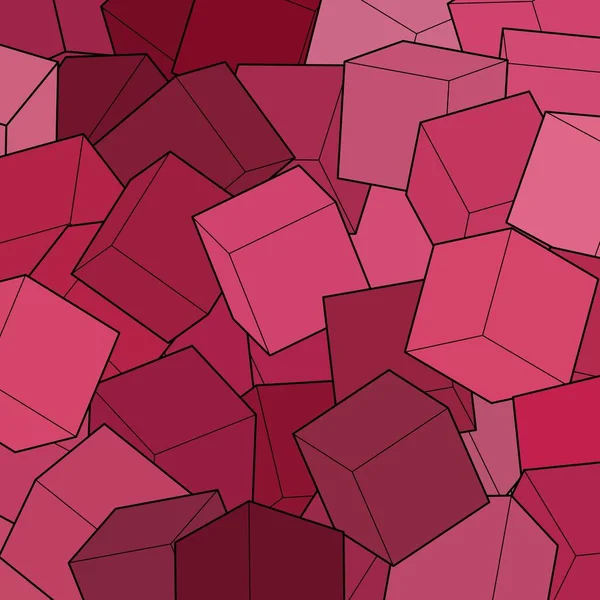 Fond Rose Cubes Style Polygonal Élément Conception — Image vectorielle