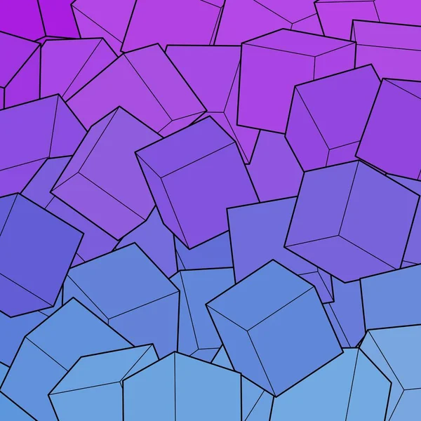 Fond Vectoriel Abstrait Échantillon Cubes Violets — Image vectorielle