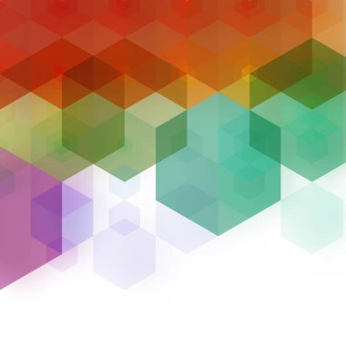 Soyut geometrik üçgenler fütüristik teknoloji arka planı. Çizim vektörü. Renkli altıgen.