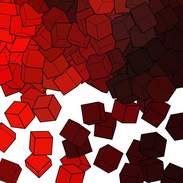 Abstract background from red cubes. polygonal style. Geometric background.
