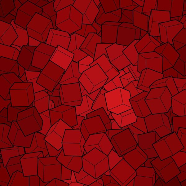 Red background from cubes. Vector illustration for your graphic design.Vector illustration for your graphic design.