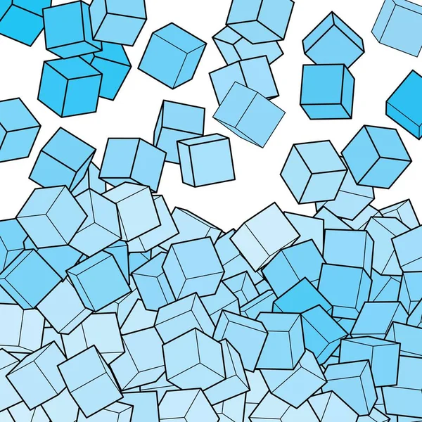Геометрический Фон Синими Кубиками — стоковый вектор