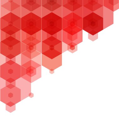 Altıgen kümeli kırmızı vektör arkaplan. Renkli altıgenli bir resim seti. Marka kitabınız için yeni şablon.