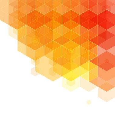 Sarı ve turuncu altıgenler. İllüstrasyon için düzenleme. Vektör resmi.