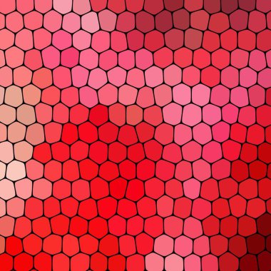 Taş levha kaldırım deseni. Soyut geometrik renkli şekiller süs vektör dokusunu süsler. Kırmızı Çakıl.