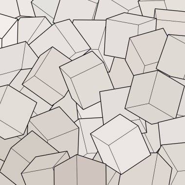 Geometrik gri arkaplan. Küp Şablonu düzeni