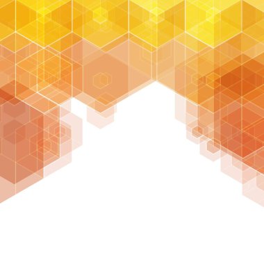 Turuncu altıgen arka plan. Sunum şablonu. Çokgen stili. Geometrik arkaplan.