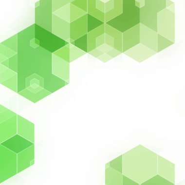 Yeşil geometrik arka plan. Vektör çizimi. Çokgen biçim Altıgenler