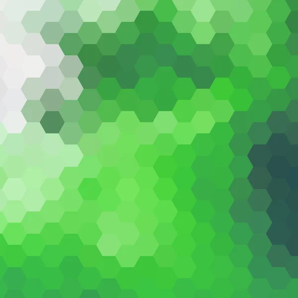 Grön Hexagon Bakgrund Polygonal Stil Vektormall För Presentationer Annonser Broschyrer — Stock vektor
