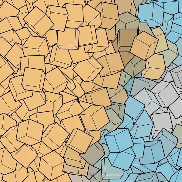Бежевый Синий Фон Кубов Полигональный Стиль Элемент Дизайна — стоковый вектор