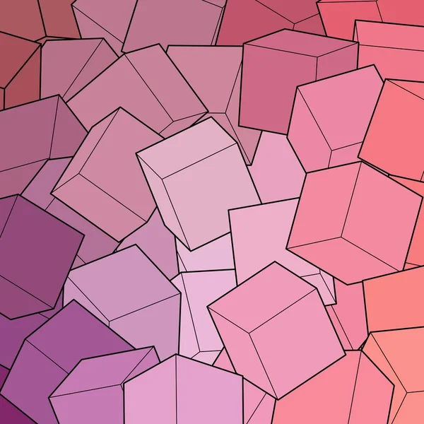 Cube Rose Modèle Vectoriel Abstrait Pour Présentation — Image vectorielle