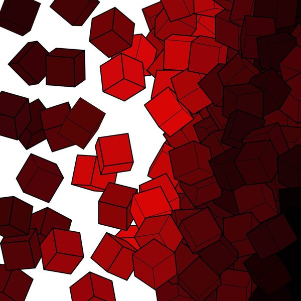 Red background from cubes. Background template.