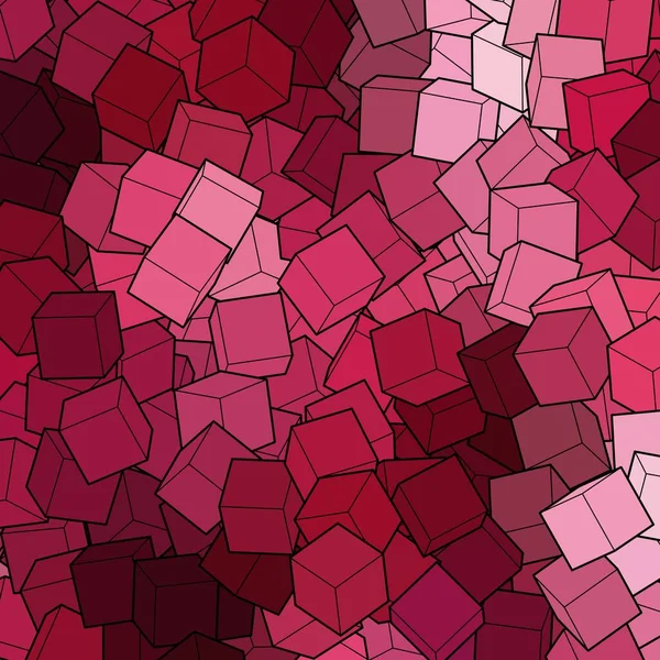 Fond Rouge Géométrique Modèle Cubes Disposition — Image vectorielle