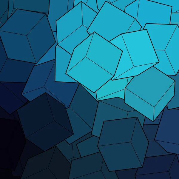 Fundo Azul Preto Cubos Ilustração Vetorial Para Seu Design Gráfico — Vetor de Stock